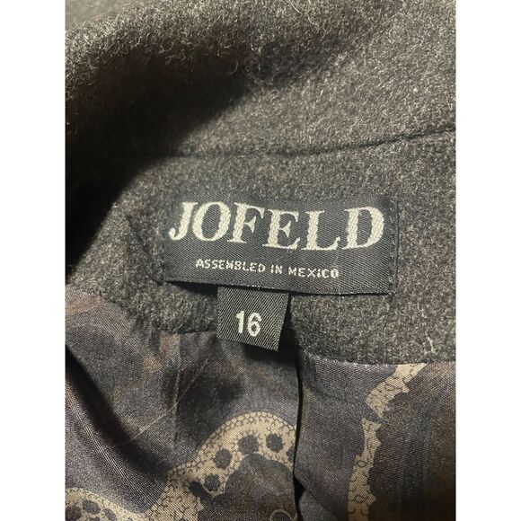 Vintage Jofeld Forstmann Wool Blend Coat Size 16 Long Black 80s Classic - Picture 5 of 16